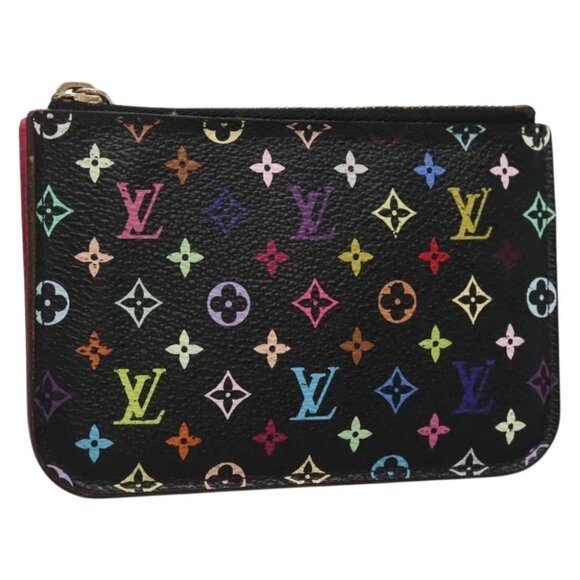 LOUIS VUITTON Multicolor Pochette Cles NM Coin Purse Black - Picture 1 of 15
